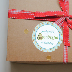 Sticker Rond Onederder Avocado 1st Birthday Party Photo