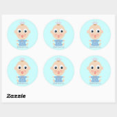 Sticker Rond ONEderful BABY Face - bleu (Feuille)