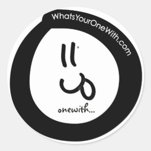 Sticker Rond onewith imparfait, insouciant, lunatique de "O"…