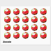 Sticker Rond Onglet Cadeau personnalisé Père Noël ronde (Feuille)