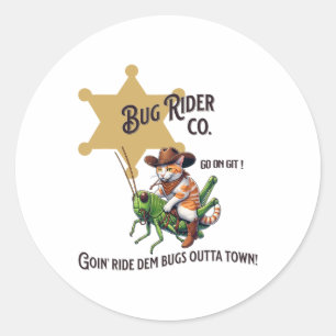 Sticker Rond Onglet Chat Cowboy Occidental