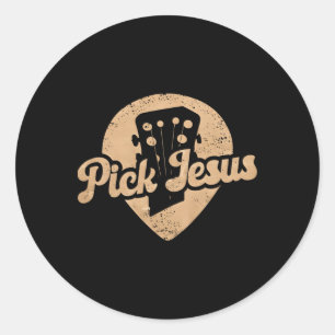 Sticker Rond Onglet de guitare Jesus Music Pastor Joyeux Gu de