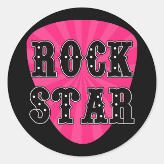 Sticker Rond Onglet de guitare Rock Star