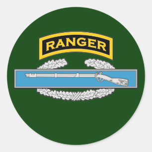 Sticker Rond Onglet Ranger & Badge Infantryman de combat