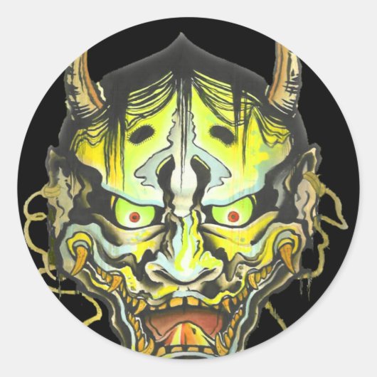 Sticker Rond Oni Devil Design (Devant)