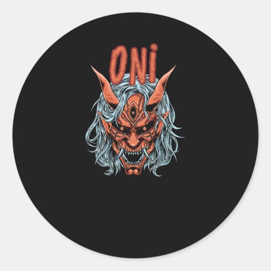 Sticker Rond Oni mask (Devant)