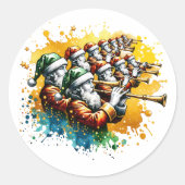 Sticker Rond Onze tuyères | Douze jours de Noël (Devant)