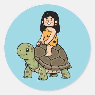 Sticker Rond Oona et la Tortue
