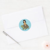 Sticker Rond Oona et la Tortue (Enveloppe)