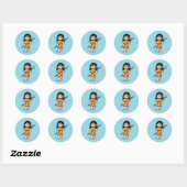 Sticker Rond Oona femme des cavernes (Feuille)