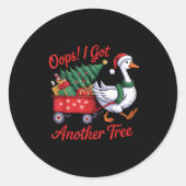 Sticker Rond Oops! I Got Another Tree Goose Christmas Tree  (Devant)