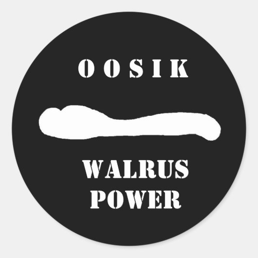 Sticker Rond oosik walrus rep (Devant)