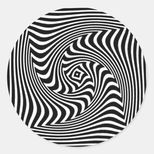 Sticker Rond Op Art design (Devant)