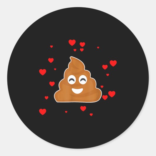 Sticker Rond Op Valentine Emoticon Funny Valentines Day Op  (Devant)
