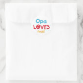 Sticker Rond Opa aime mes t-shirts et cadeaux (Sac)