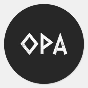 Sticker Rond Opa Grecque Pride Grecque Ancien Drapeau Grec Funn