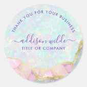 Sticker Rond Opale Pastel Affaires Merci (Devant)