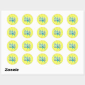 Sticker Rond Ope, Funny Slang Du Midwest | Retro Vert et Bleu (Feuille)