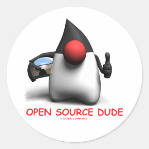 Sticker Rond Open Source Dude (Software Developer Duke)