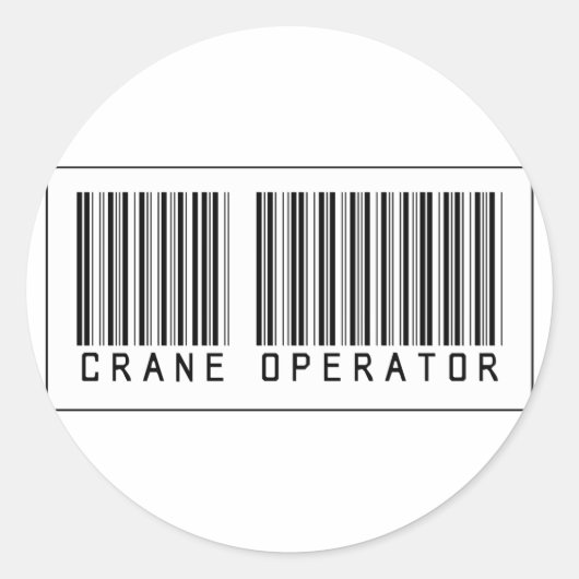 Sticker Rond Opérateur de grue à code barre (Devant)