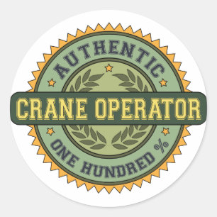 Sticker Rond Opérateur de grue authentique