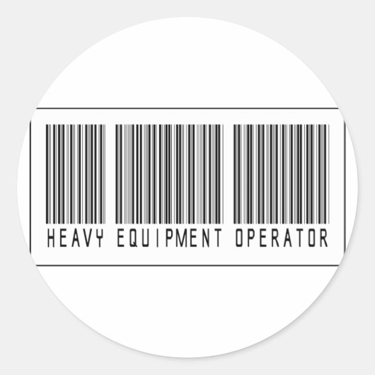 Sticker Rond Opérateur d'équipement lourd à code-barres (Devant)