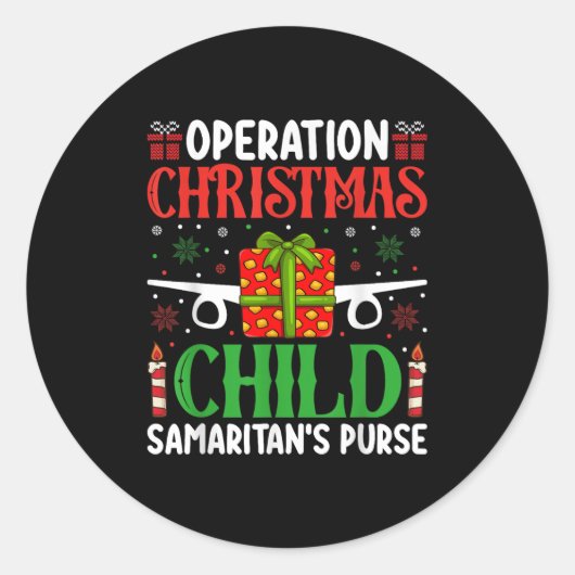 Sticker Rond Operation Christmas Child Samaritan's Purse Chirst (Devant)