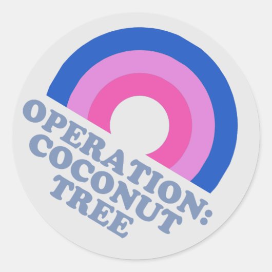 Sticker Rond Opération Coconut Tree Kamala Harris 2024 Bisexual (Devant)