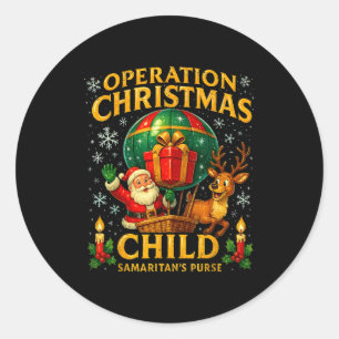 Sticker Rond Opération Enfant de Noël Sac à main Samaritan's Pu
