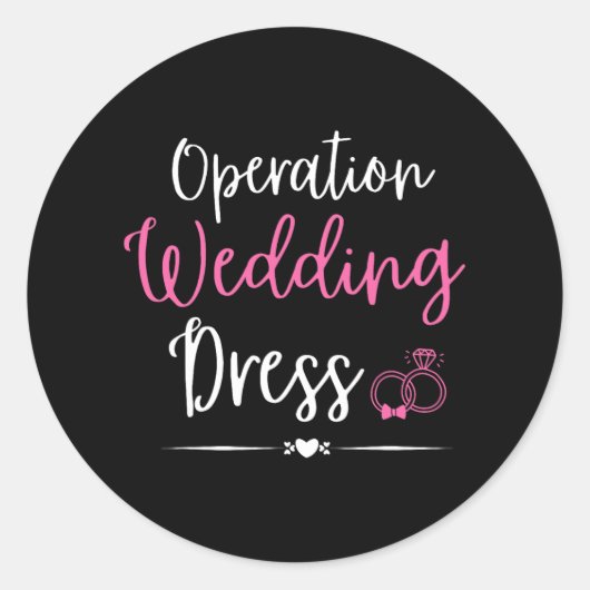 Sticker Rond Opération Mariage Robe Bachelorette Mariage (Devant)
