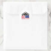 Sticker Rond Opération Midnight Hammer - Drapeau Usa Midnight H (Sac)
