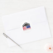 Sticker Rond Opération Midnight Hammer - Drapeau Usa Midnight H (Enveloppe)