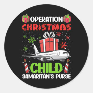 Sticker Rond Opération Noël Enfant Smaritan's Purse Funny F