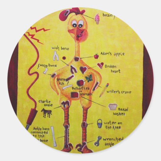 Sticker Rond Opération Poulet en caoutchouc (Devant)