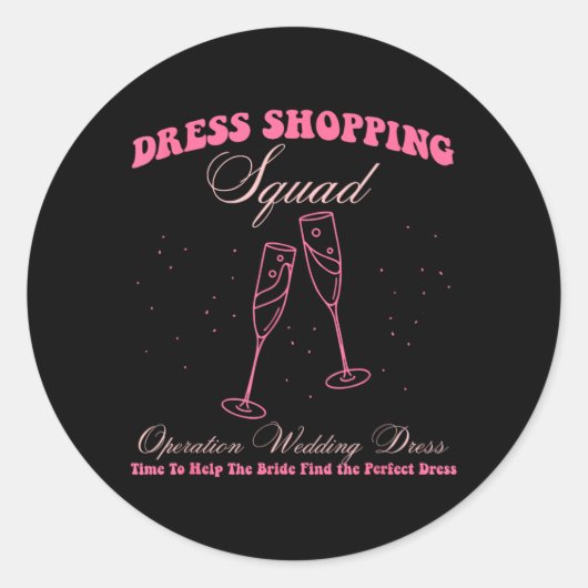 Sticker Rond Opération Robe de Mariée Équipe de Shopping de Rob (Devant)