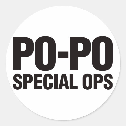 Sticker Rond Opérations Spéciales Po-Po (Devant)