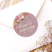 Sticker Rond Ophelia Chic Rose Heureusement Jamais Après Mariag