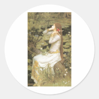Sticker Rond Ophélie - John William Waterhouse (1894)