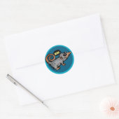 Sticker Rond opossum idiot (Enveloppe)