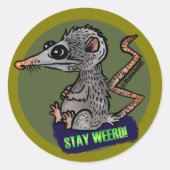 Sticker Rond opossum idiot (Devant)