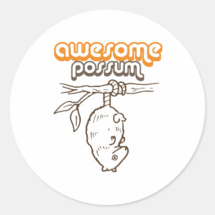 Sticker Rond Opossum impressionnant