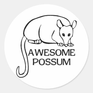 Sticker Rond Opossum impressionnant