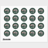 Sticker Rond Opossum Noël Baby Possum enveloppé dans les lumièr (Feuille)