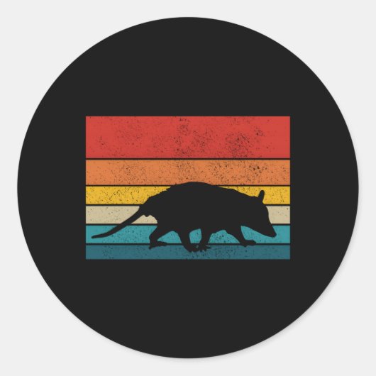 Sticker Rond Opossum Possum (Devant)