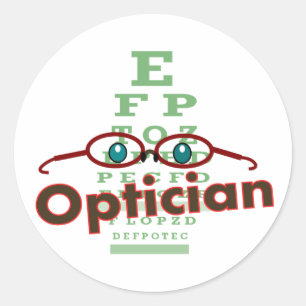 Sticker Rond Opticien--Cadeaux de diagramme d'oeil