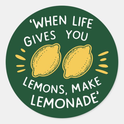 Sticker Rond Optimisme de limonade, citrons d'été (Devant)
