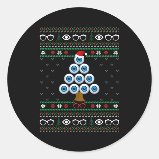 Sticker Rond Optométrie à billes oculaires (Devant)