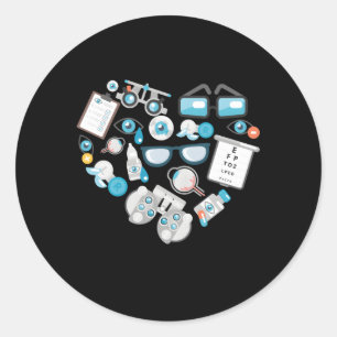 Sticker Rond Optométrie Optométriste Optométriste Optique Assis