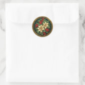 Sticker Rond Opulent Holly et Ivy Poinsettia (Sac)