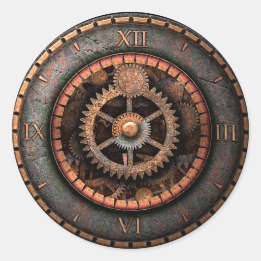 Sticker Rond Opus Posh Steampunk Gears (Devant)